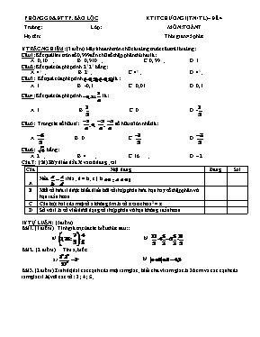 Kiểm tra 1 tiết chương 1 (trắc nghiệm + tự luận)  Đê 4 môn Toan 7